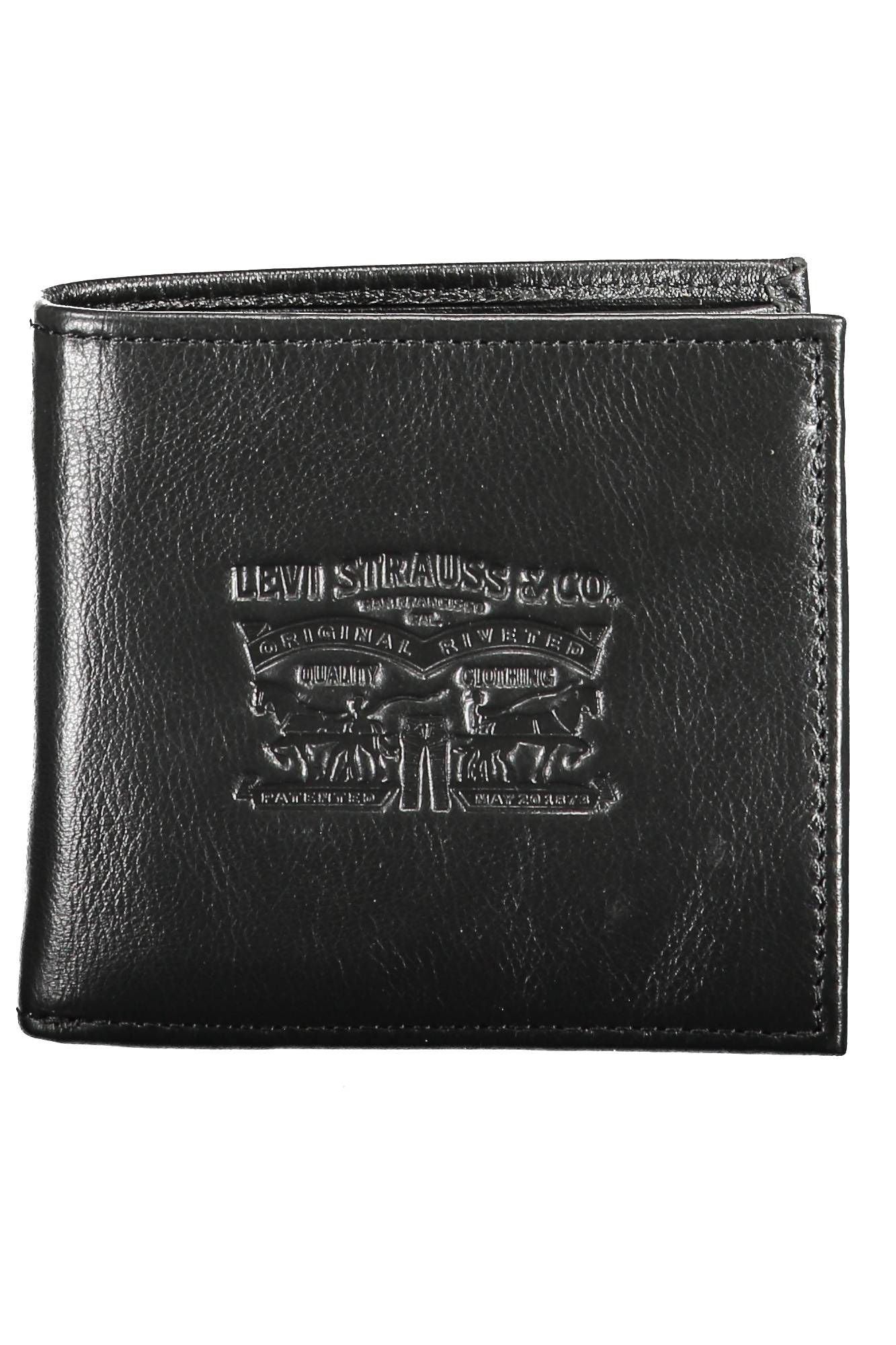 Levi's Sleek Black Leather Wallet with Coin Purse