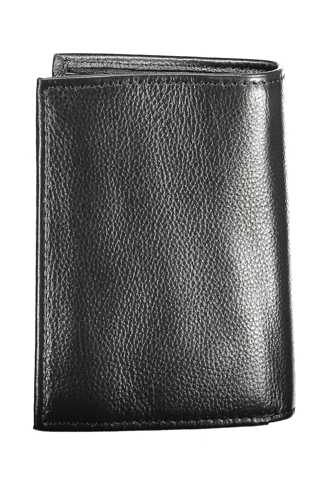 Levi's Sleek Black Leather Dual-Compartment Wallet