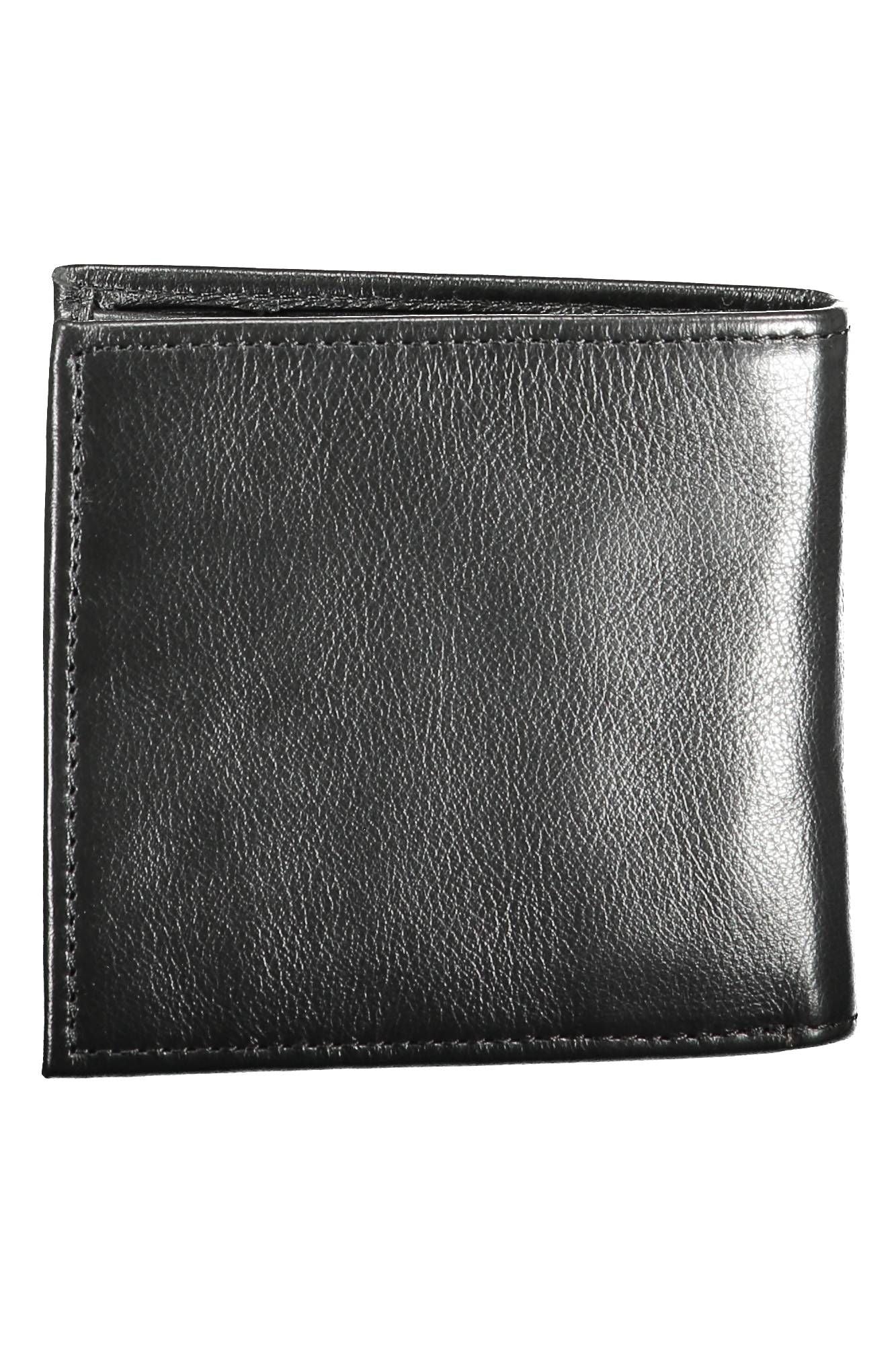 Levi's Sleek Black Leather Wallet with Coin Purse