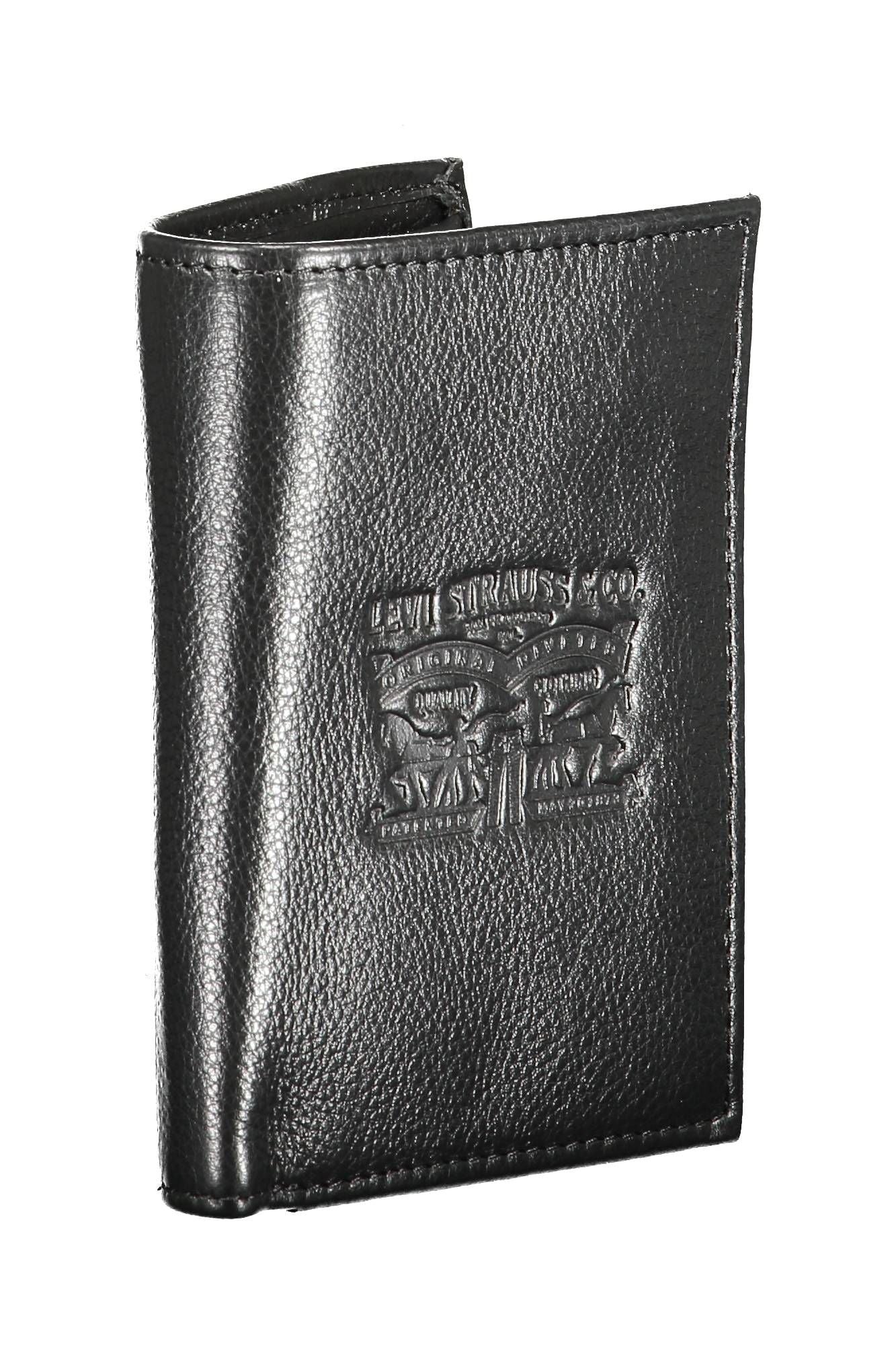 Levi's Sleek Black Leather Dual-Compartment Wallet