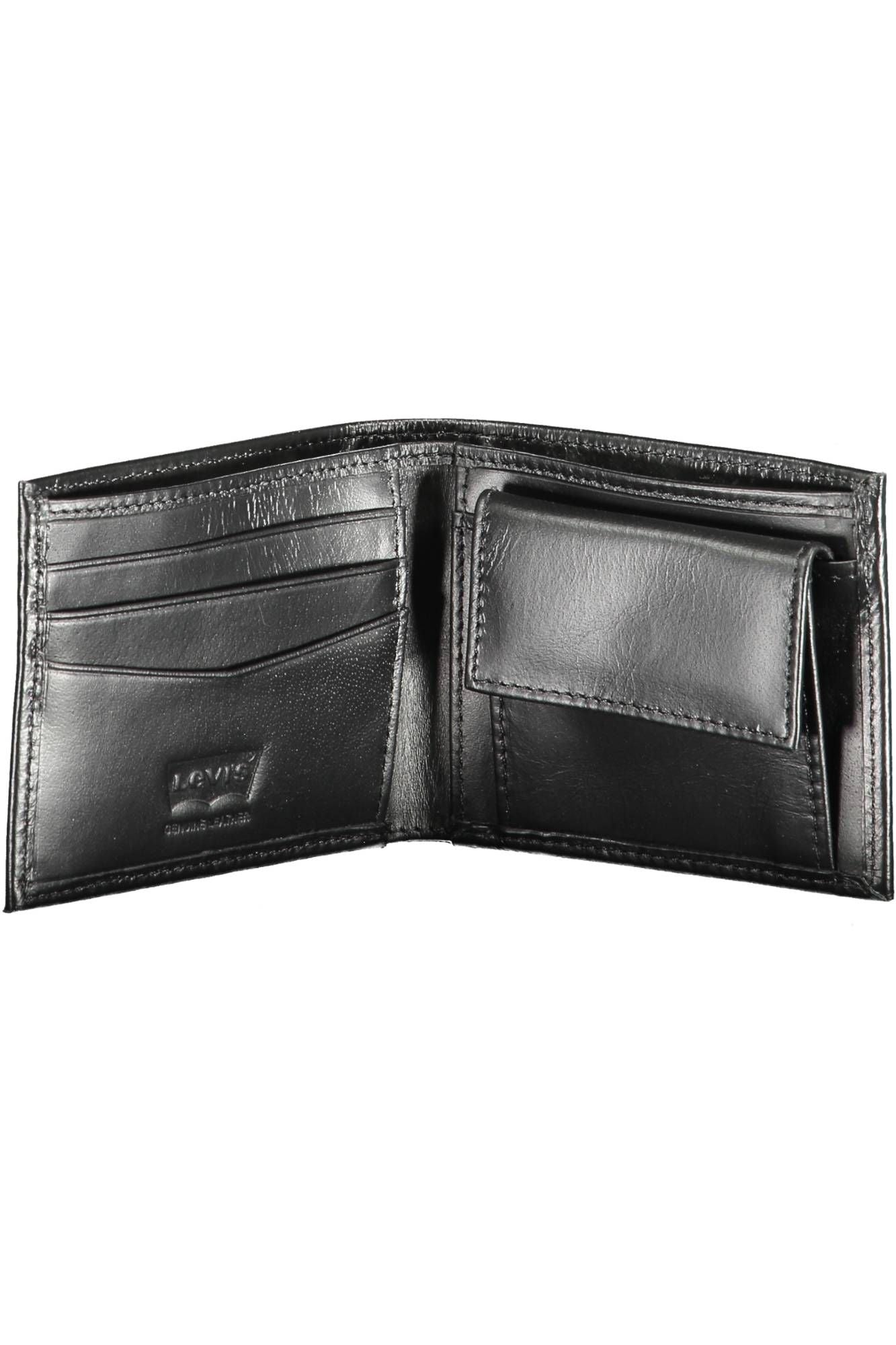 Levi's Sleek Black Leather Bi-Fold Wallet