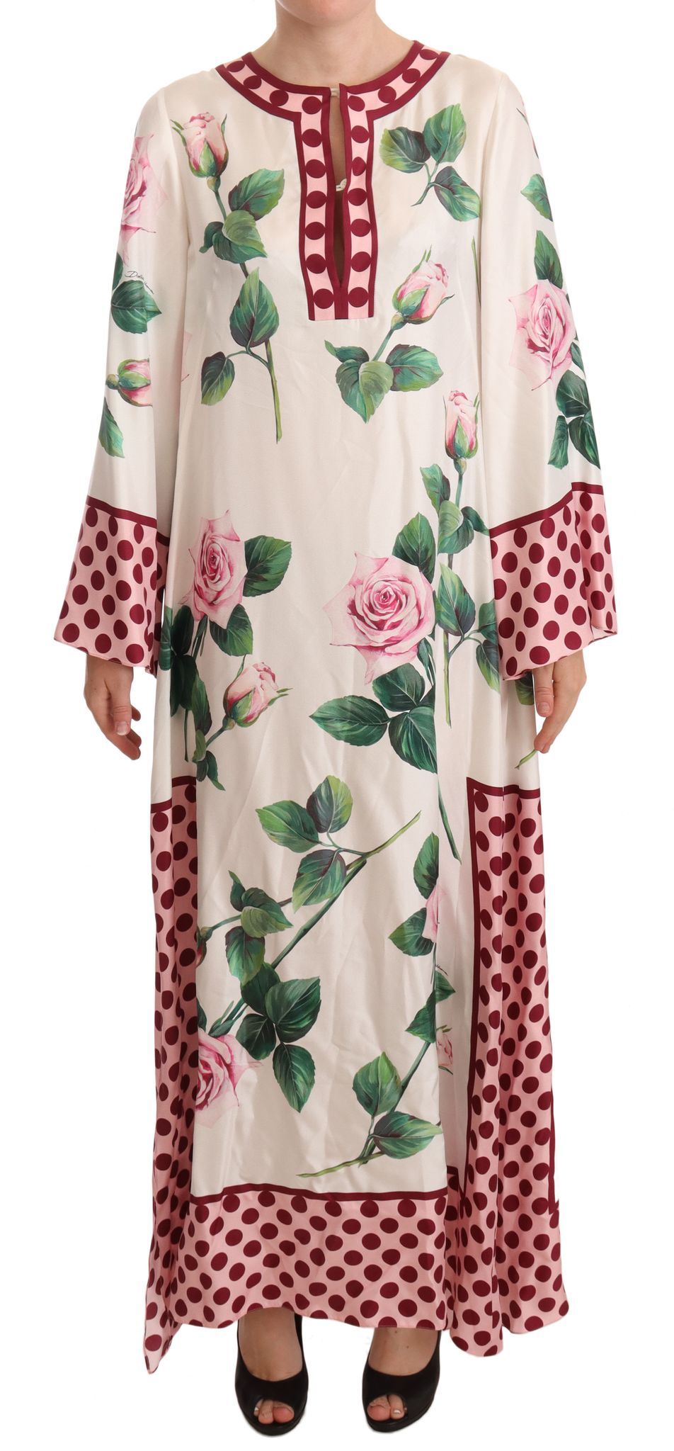 Dolce & Gabbana Exquisite Floral Silk Kaftan Dress