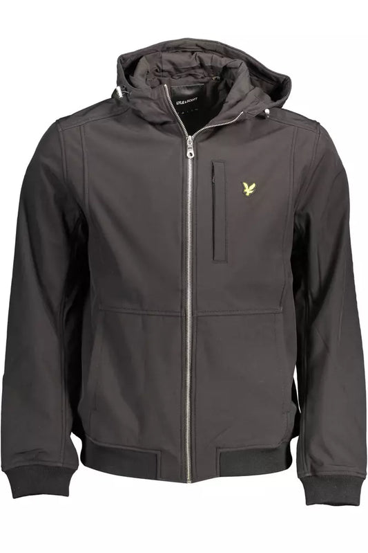 Lyle & Scott Sleek Black Hooded Jacket with Contrast Details