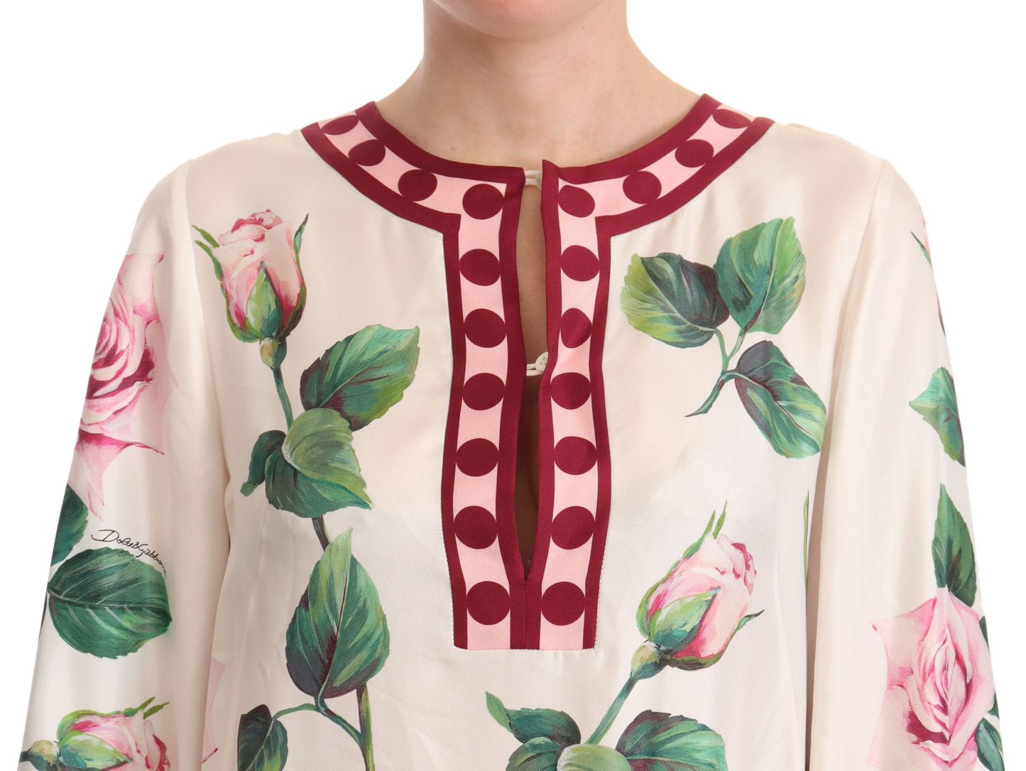 Dolce & Gabbana Exquisite Floral Silk Kaftan Dress