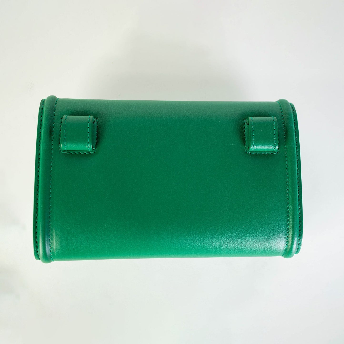 Dolce & Gabbana Elegant Green Jewel Button Leather Clutch