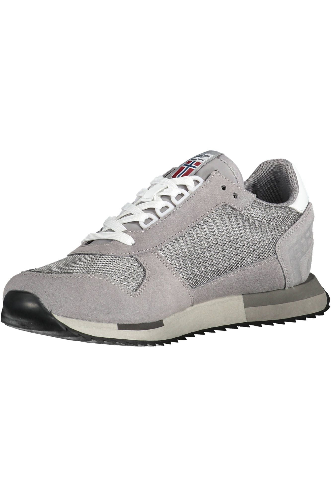 Napapijri Sleek Poly-Leather Lace-up Sneakers in Gray