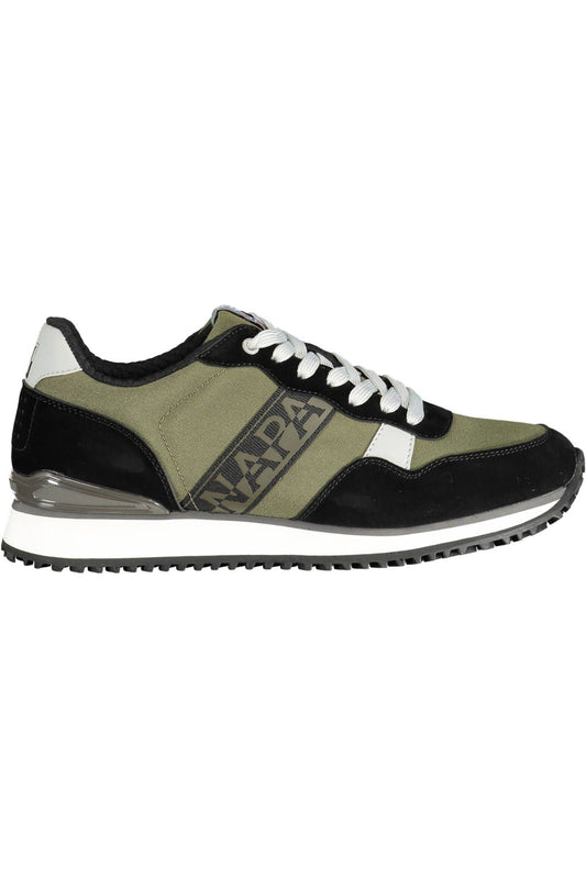 Napapijri Sleek Green Sports Sneakers with Contrast Detail