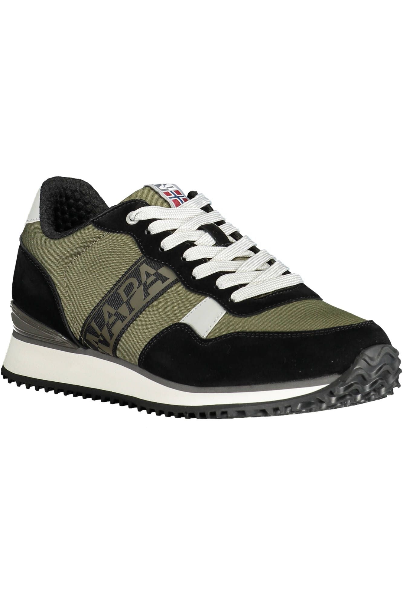 Napapijri Sleek Green Sports Sneakers with Contrast Detail