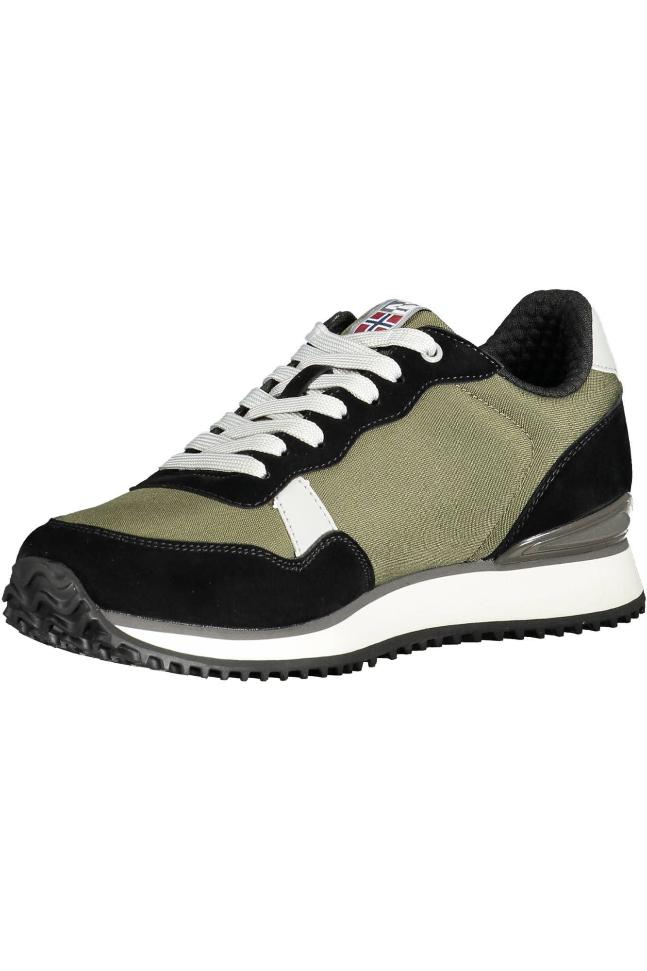 Napapijri Sleek Green Sports Sneakers with Contrast Detail