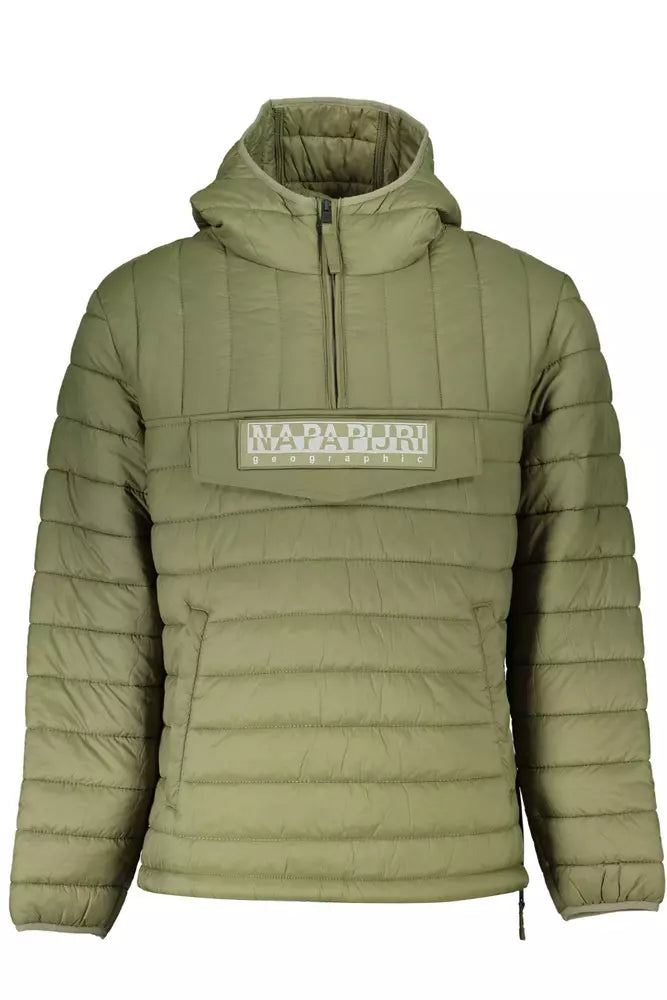 Napapijri Eco-Conscious Hooded Green Jacket