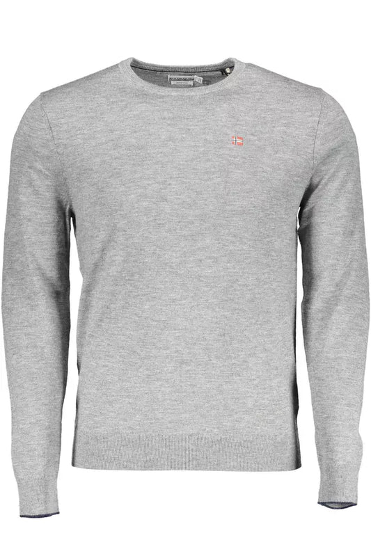 Napapijri Elegant Woolen Gray Sweater for Men