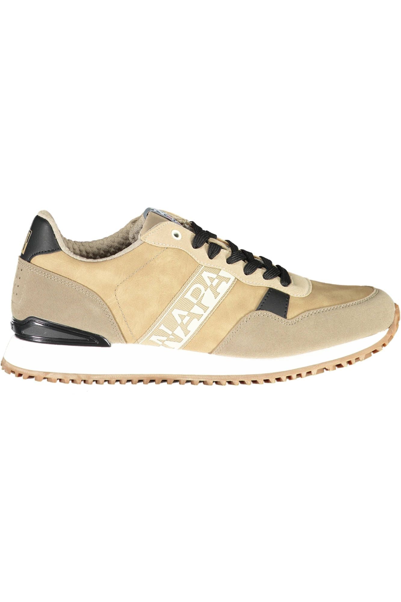 Napapijri Beige Lace-Up Sneakers with Contrasting Accents