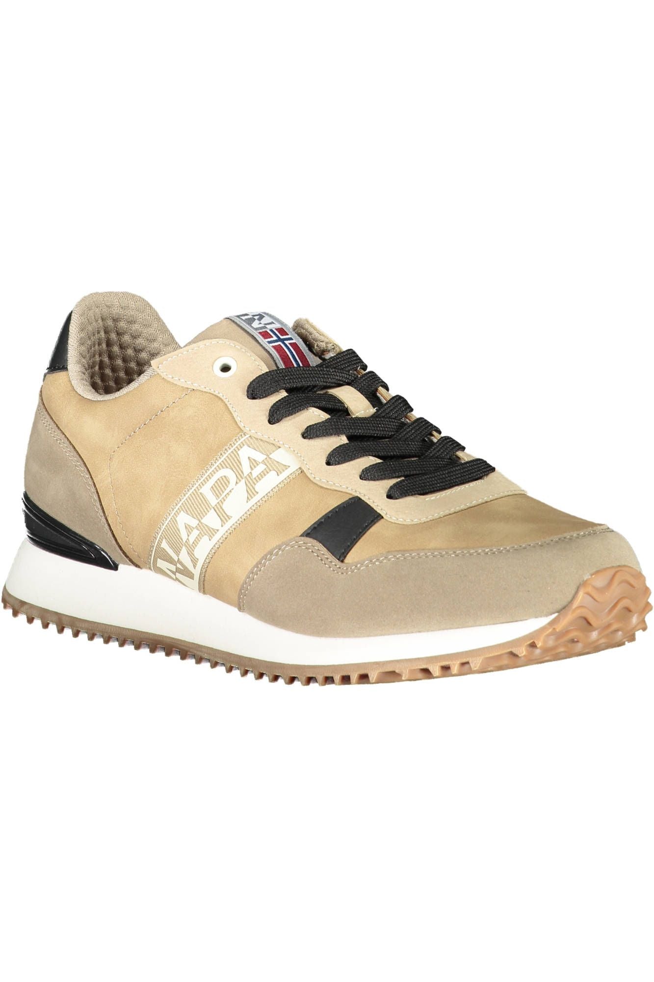 Napapijri Beige Lace-Up Sneakers with Contrasting Accents