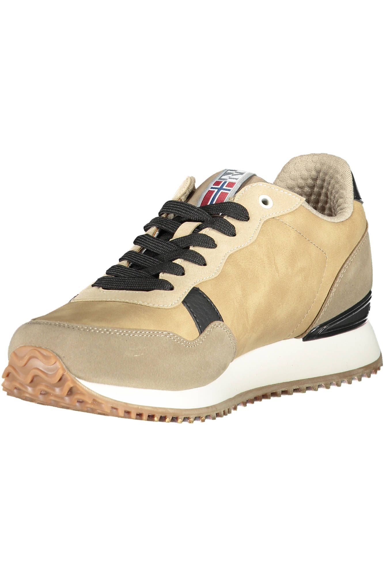 Napapijri Beige Lace-Up Sneakers with Contrasting Accents