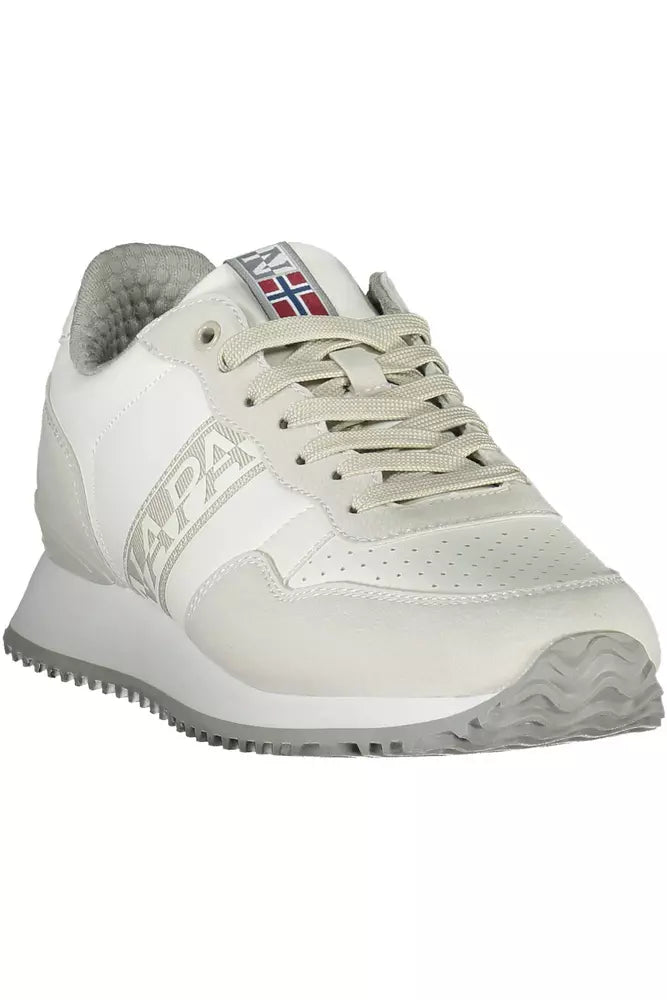 Napapijri Sleek White Sneakers with Logo Detail