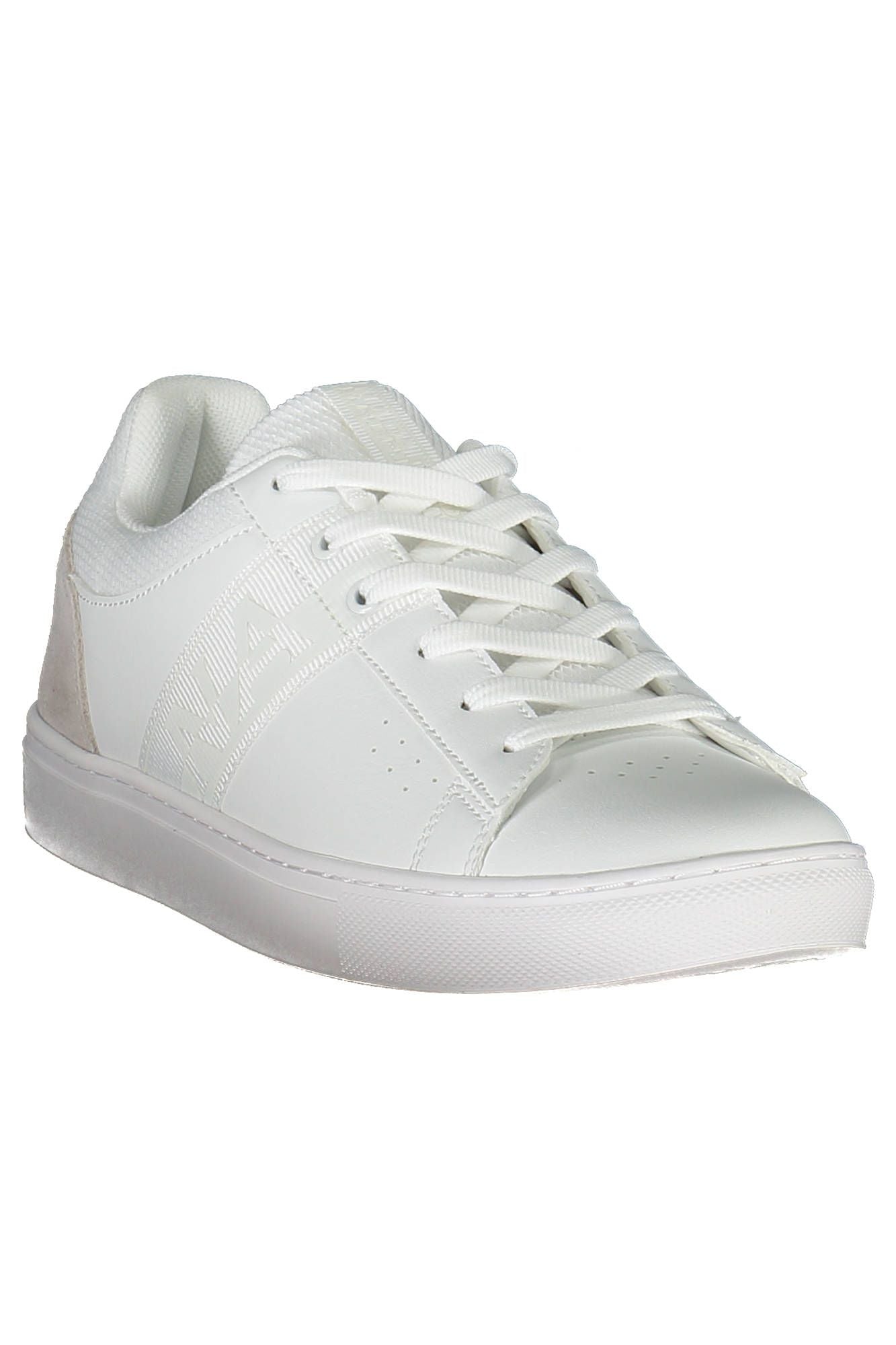 Napapijri White Lace-Up Sports Sneakers with Logo Accent