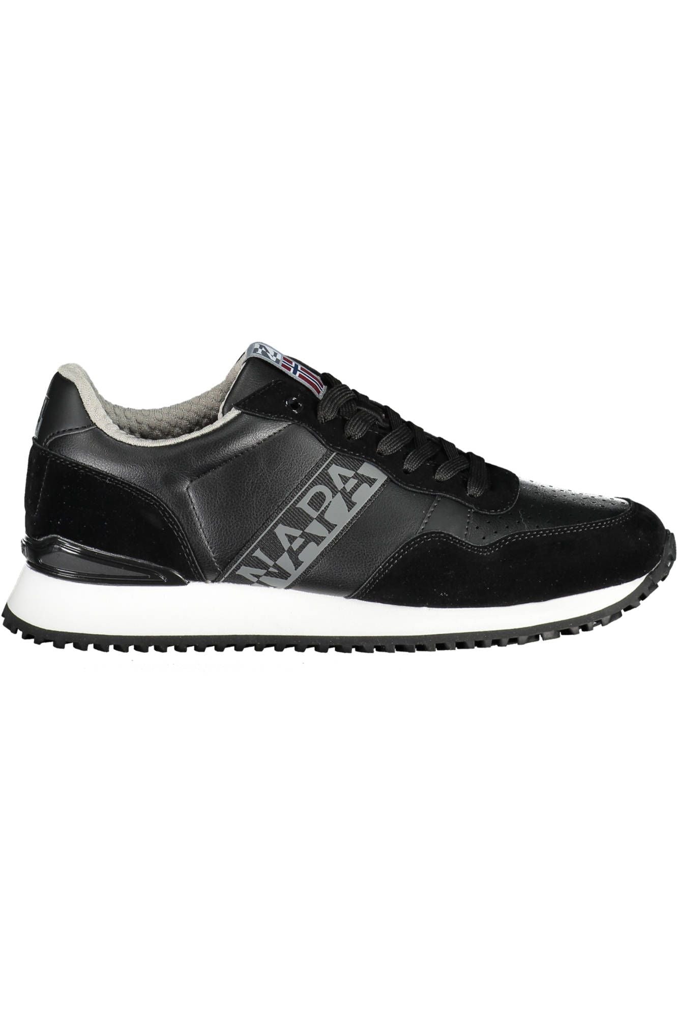 Napapijri Sleek Black Sneakers with Laces & Logo Highlight