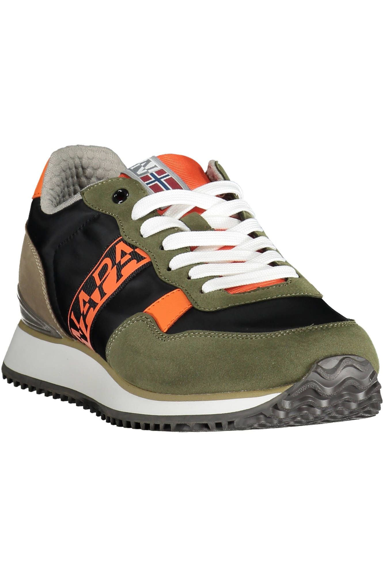 Napapijri Green Contrasting Lace-Up Sports Sneakers