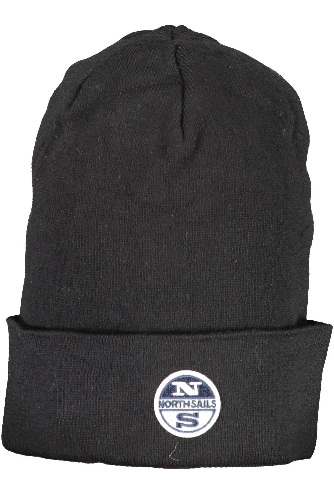 North Sails Sleek Black Cotton Cap with Iconic Logo