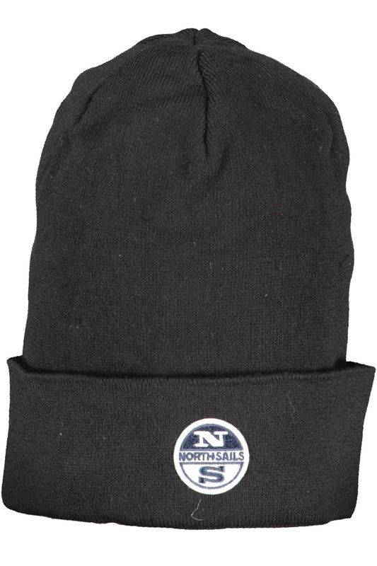 North Sails Sleek Black Cotton Cap with Iconic Logo