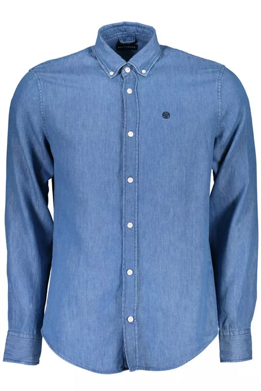 North Sails Elegant Blue Long-Sleeved Regular Fit Shirt