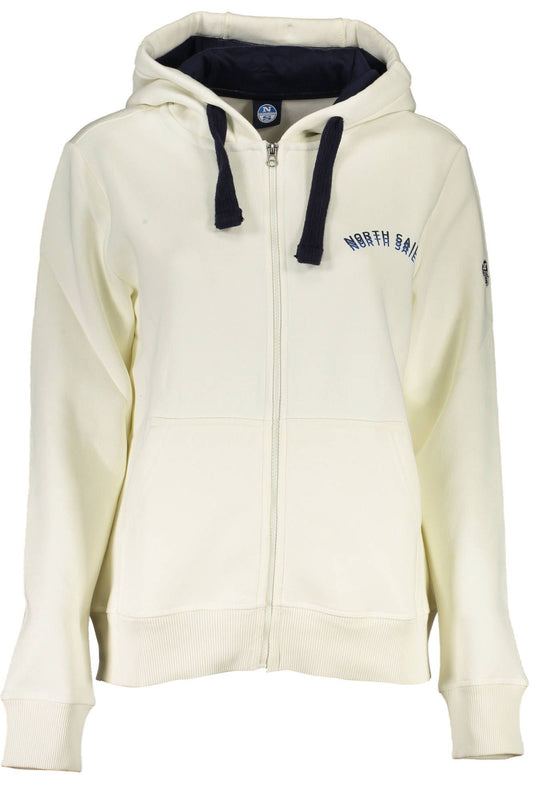 North Sails Chic White Hooded Sweatshirt with Unique Print