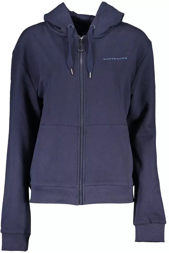 North Sails Chic Blue Cotton Hooded Sweatshirt