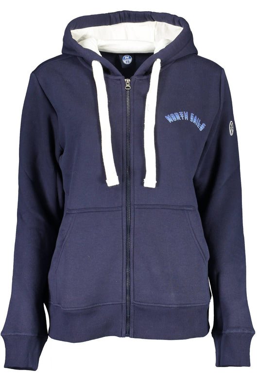 North Sails Chic Blue Hooded Sweatshirt with Print and Logo