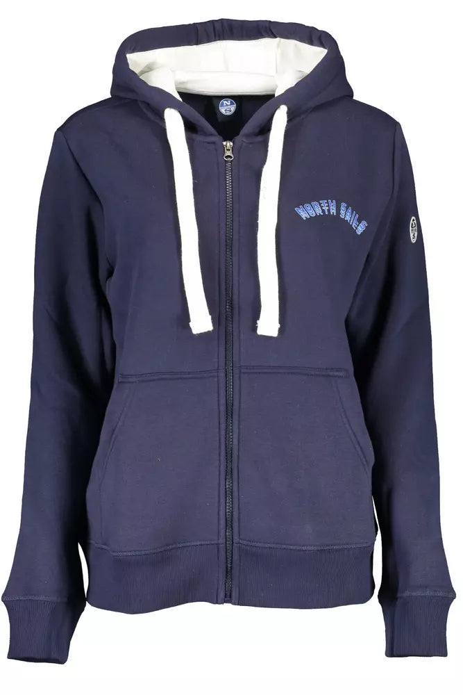 North Sails Cozy Blue Cotton-Blend Hooded Sweatshirt