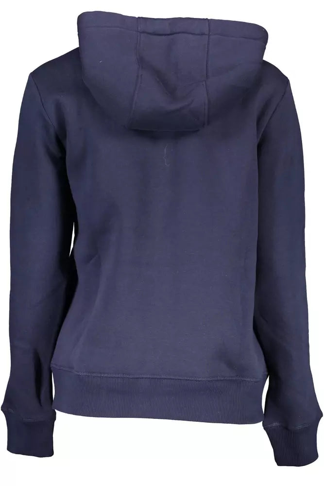 North Sails Cozy Blue Cotton-Blend Hooded Sweatshirt