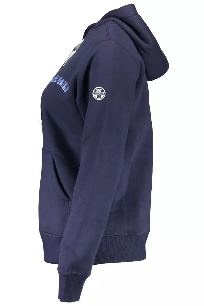 North Sails Cozy Blue Cotton-Blend Hooded Sweatshirt