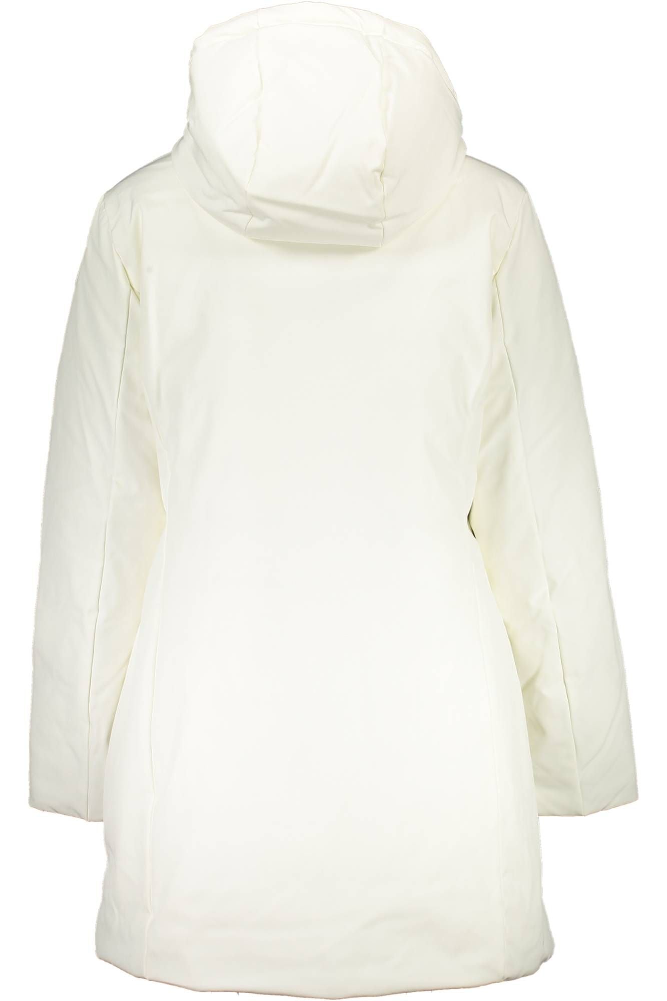 North Sails Elegant White Hooded Jacket with Chic Applique