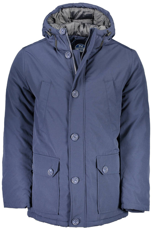 North Sails Sleek Nautical Hooded Jacket in Blue