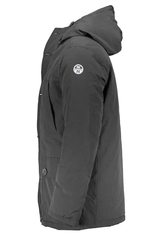 North Sails Sleek Hooded Long-Sleeve Jacket in Black