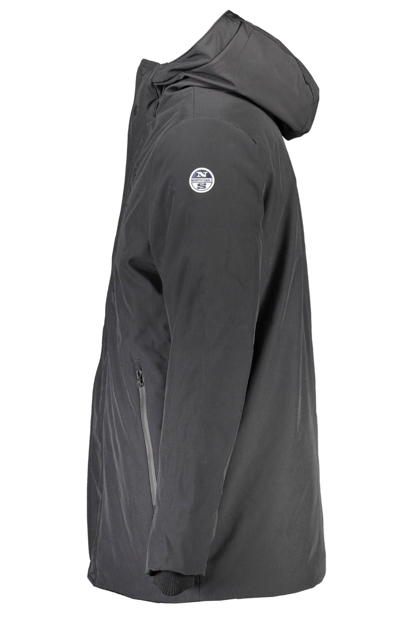 North Sails Sleek Black Polyester Hooded Jacket