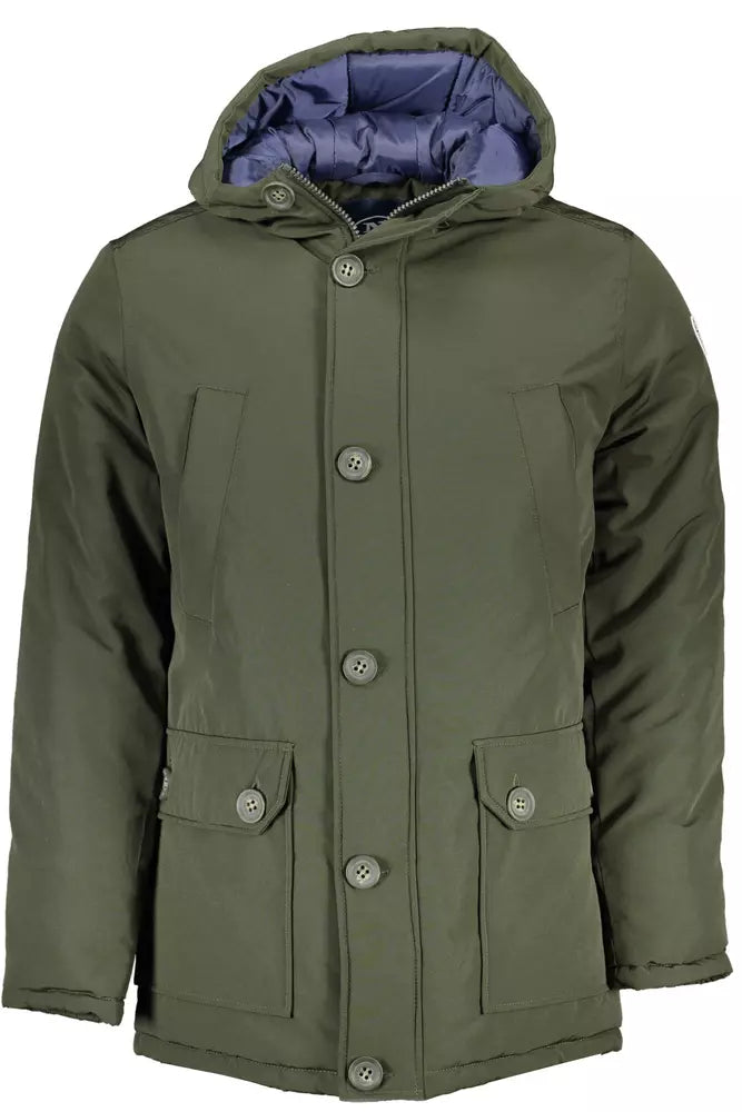 North Sails Green Padded Parka with Hood and Pockets