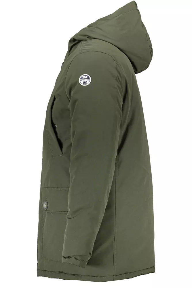 North Sails Green Padded Parka with Hood and Pockets