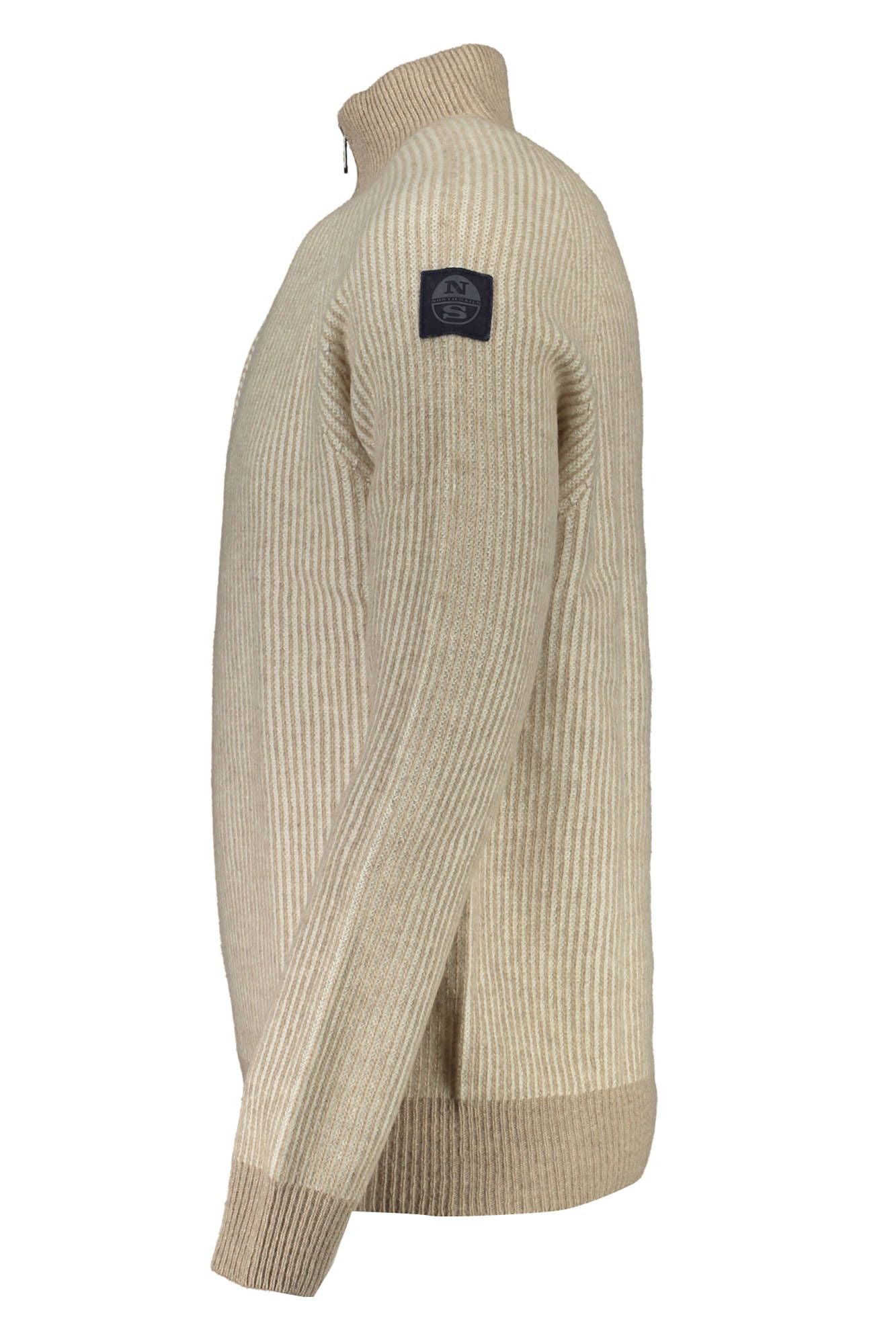 North Sails Beige Wool Blend Half-Zip Sweater