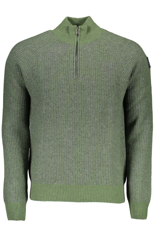 North Sails Green Wool-Blend Half-Zip Sweater