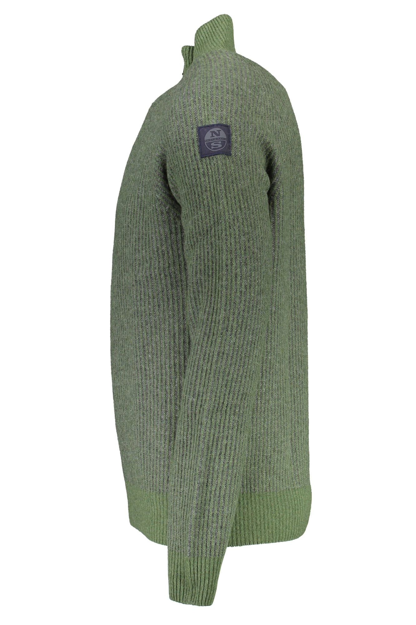 North Sails Green Wool-Blend Half-Zip Sweater