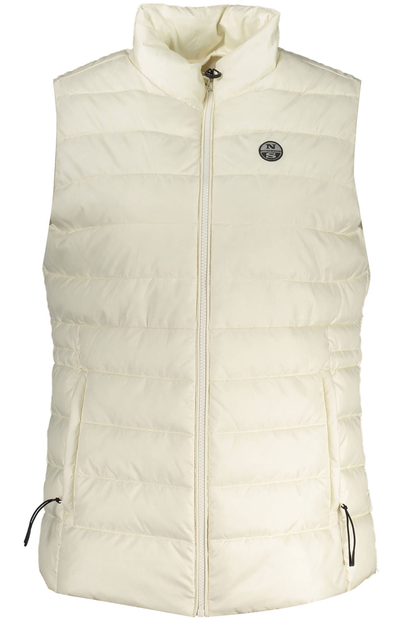 North Sails Chic White Sleeveless Jacket with Logo Detail