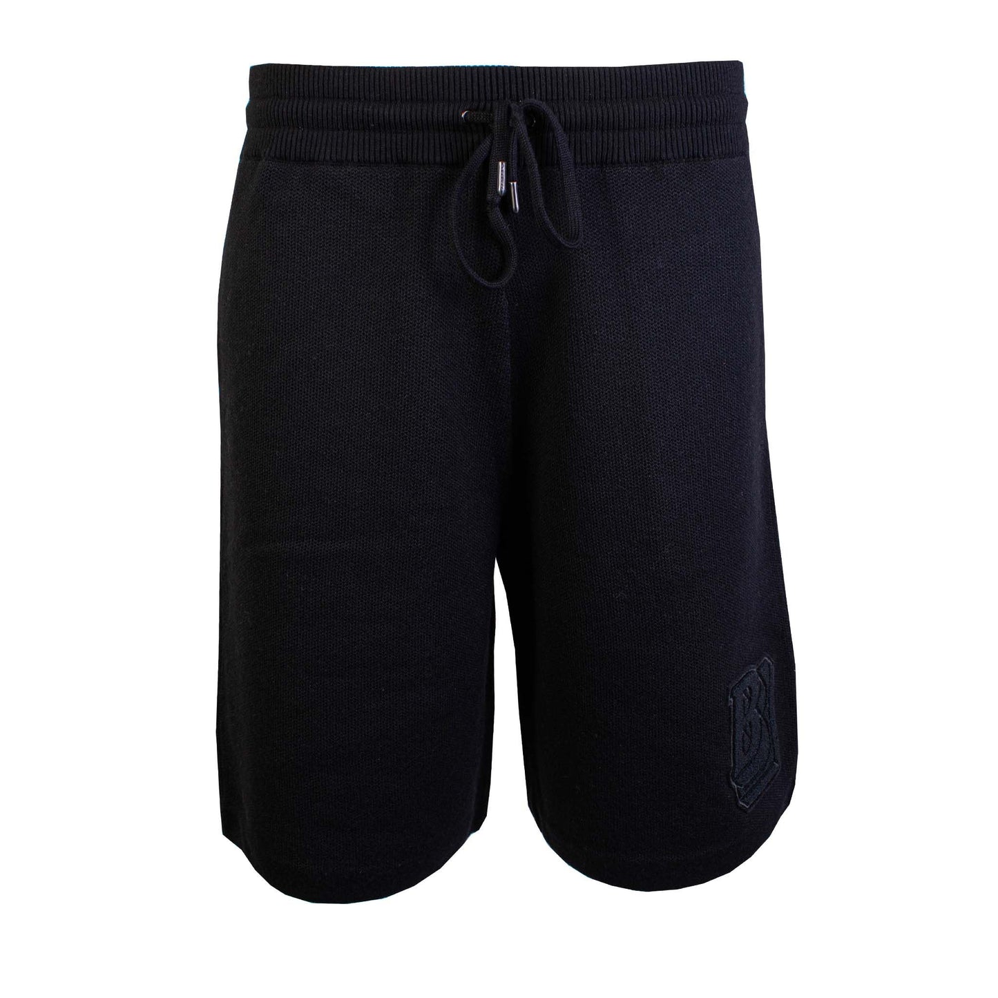 Burberry Elegant Black Cotton Sweatshorts with Logo Embroidery