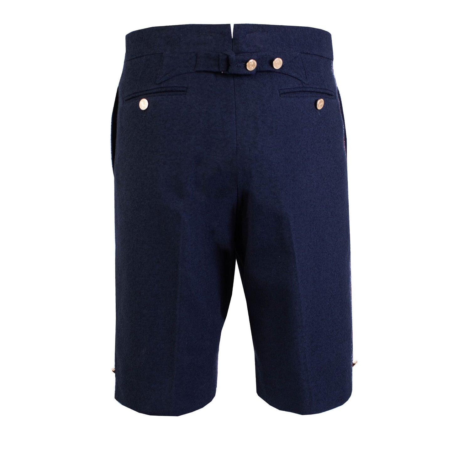 Thom Browne Elegant Navy Bermuda Shorts with Signature Stripes