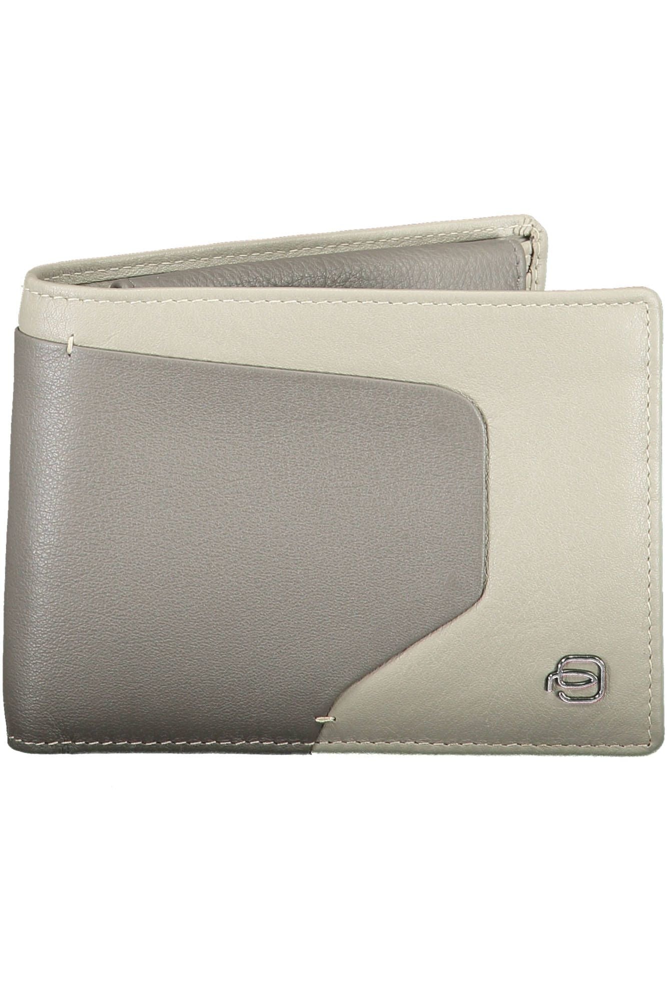 Piquadro Elegant Gray Leather Wallet with RFID Block