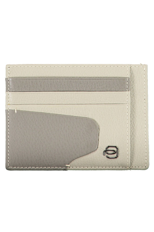 Piquadro Sleek Gray Leather RFID Card Holder