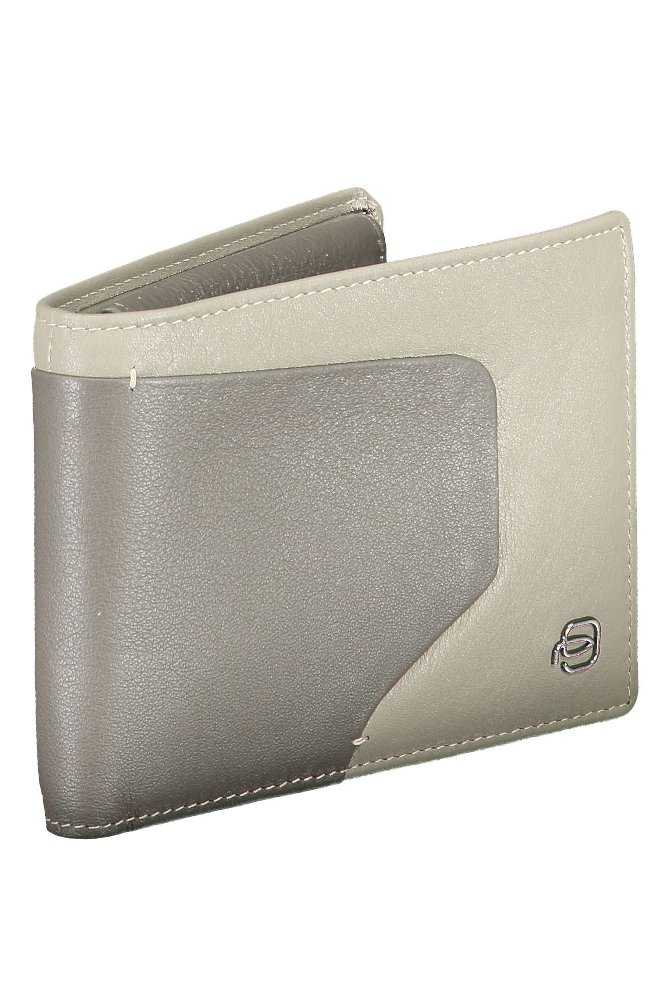 Piquadro Elegant Gray Leather Wallet with RFID Block