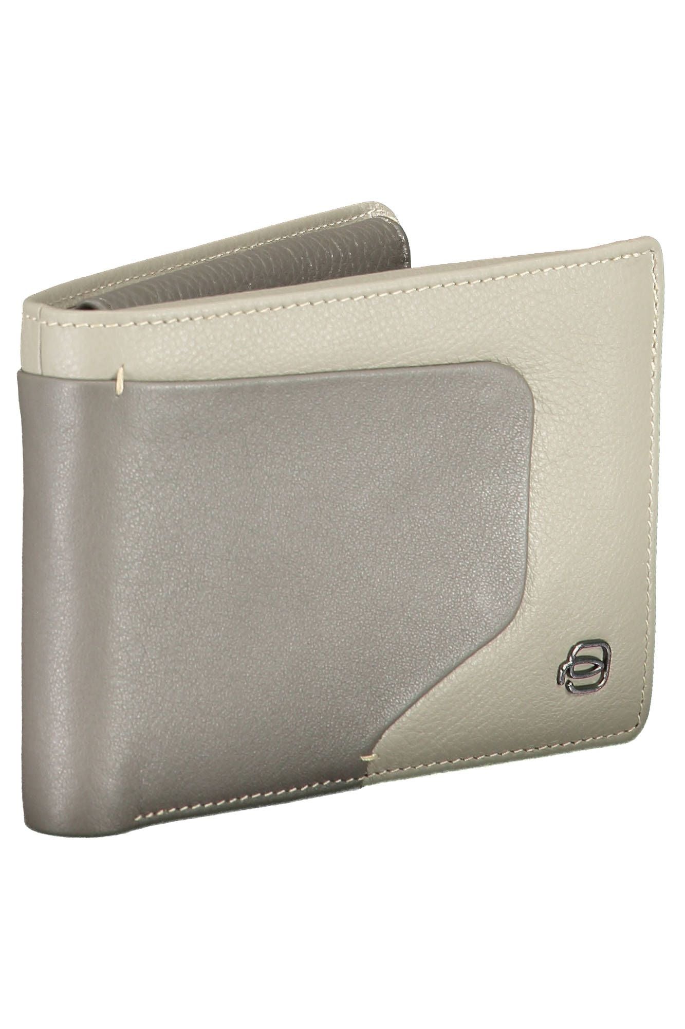 Piquadro Elegant Gray Leather RFID Wallet with Coin Purse