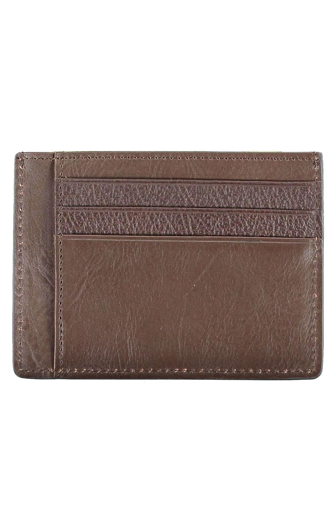 Piquadro Sleek Brown Leather Card Holder with RFID Block