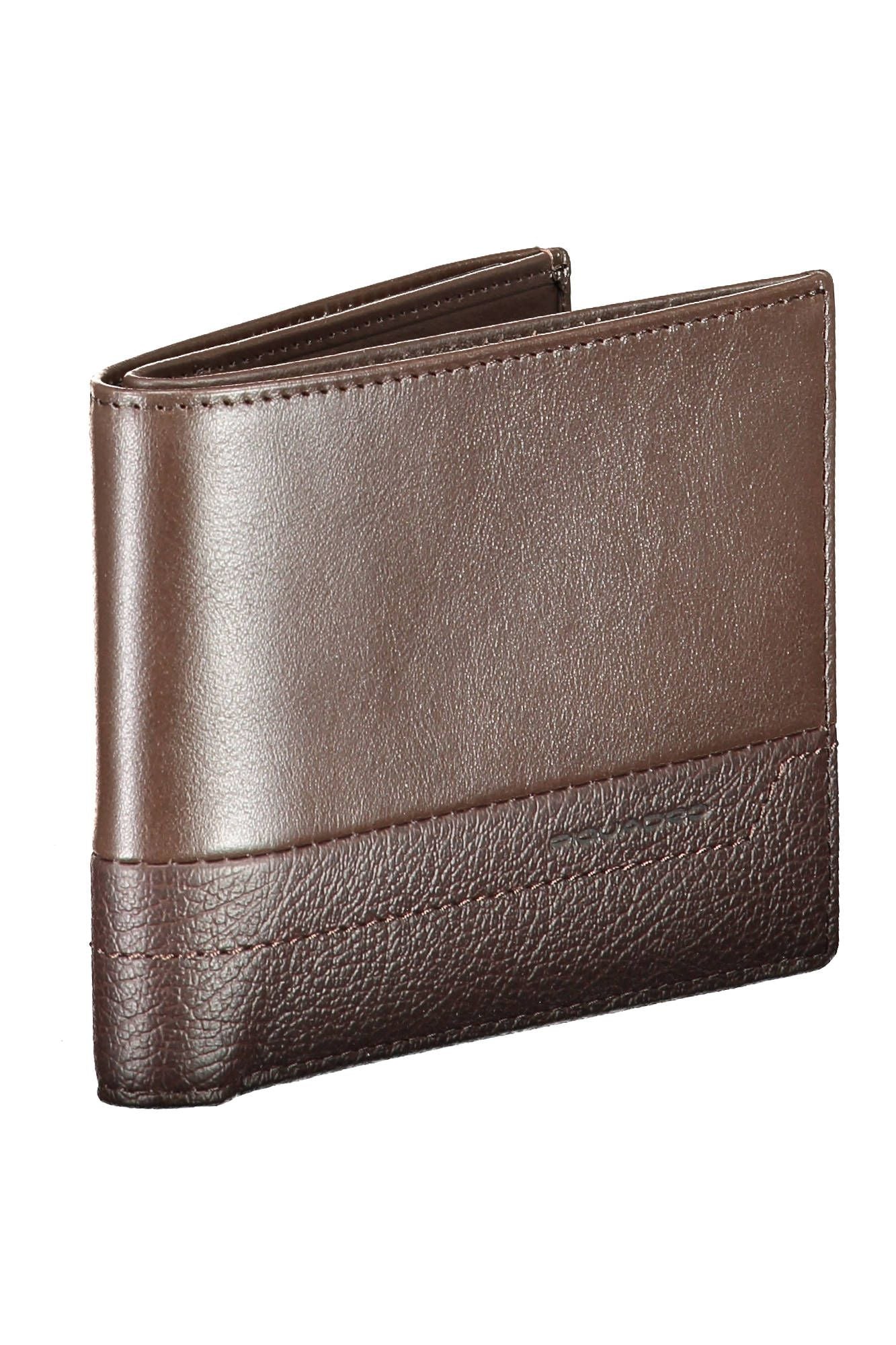 Piquadro Elegant Brown Leather Bi-Fold Wallet