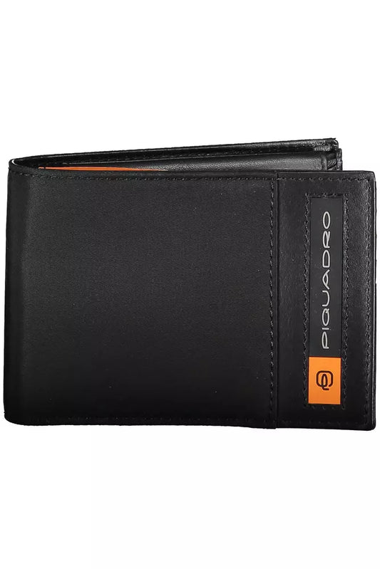 Piquadro Sleek Black ECONYL Wallet with Coin Purse